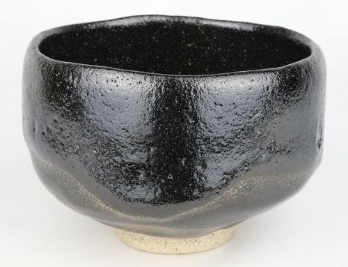 185【茶道具】黒　茶碗　八代　吉向十三軒 茶道具 黒茶碗 8代吉向十三軒 | Tea utensils Kuriyamaen