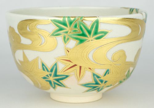 宮川香雲 青楓画茶碗 抹茶椀 茶器 茶道具 金彩 色絵 共箱付き 茶道具 青楓流水茶碗 宮川香雲 | Tea utensils Kuriyamaen - Buyee, an