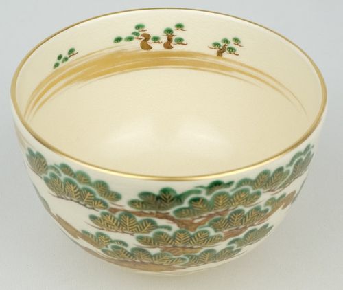 茶道具 色絵青海波に老松画茶碗 清閑寺窯（杉田祥平） | – Buyee