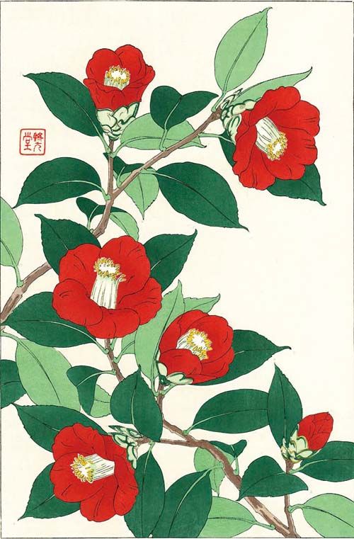 椿の花の絵 F048 椿 花版画 Flower Woodcut ‐Camellia‐ | - Buyee 통신 판매 대리