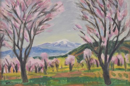 渡辺啓輔 「桜の里」 風景画 油彩 Ｐ８号 一枚の繪人気画 | - Buyee日本代購服務 | 在Gallery Rose-One購物。