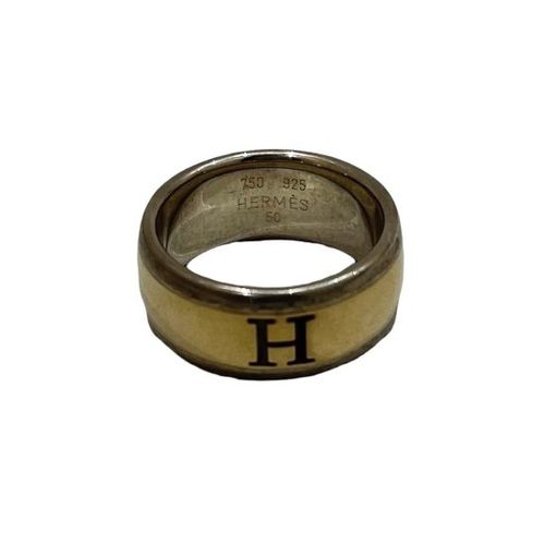 HERMES<BR>エルメス Hロゴ リング 925/750 | CARA HERMES<BR>エルメス Hロゴ リング 925/750 | CARA