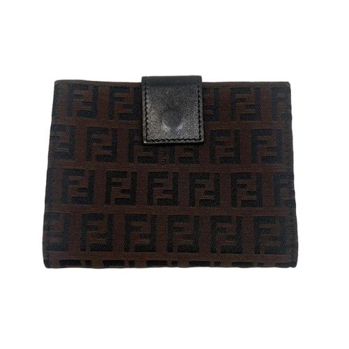 FENDI<BR>フェンディ ズッキーノ キャンバス/レザー 二つ折り財布