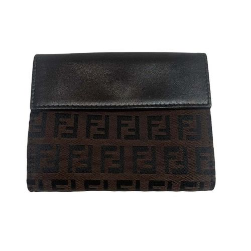 FENDI<BR>フェンディ ズッキーノ キャンバス/レザー 二つ折り