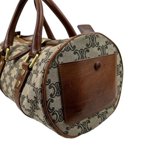 CELINE<BR>セリーヌ マカダム キャンバス/レザー ハンドバッグ CELINE<BR>セリーヌ マカダム キャンバス/レザー ハンドバッグ