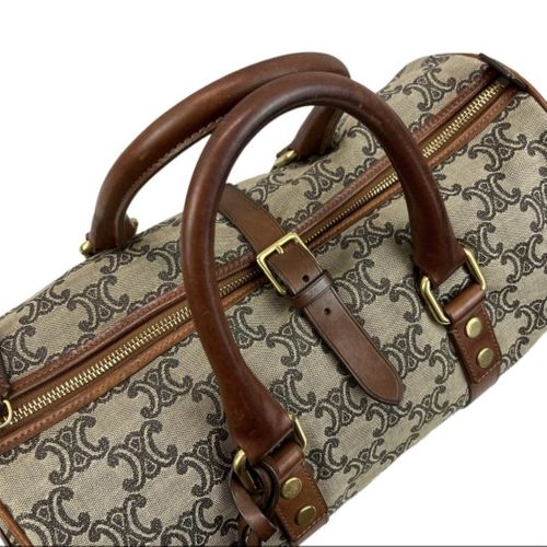 CELINE<BR>セリーヌ マカダム キャンバス/レザー ハンドバッグ CELINE<BR>セリーヌ マカダム キャンバス/レザー ハンドバッグ