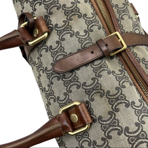 CELINE<BR>セリーヌ マカダム キャンバス/レザー ハンドバッグ