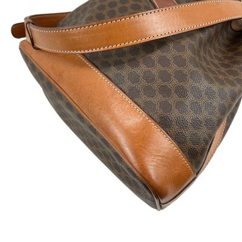CELINE<BR>セリーヌ マカダム PVC/レザー 巾着ショルダーバッグ | CARA