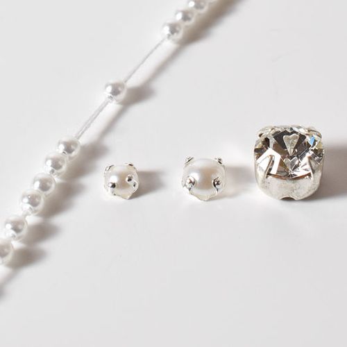 縫い付け用ラインストーン】4mm ホワイトパール | 小さな手芸屋さん