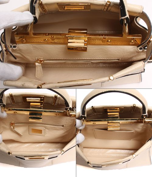 Fendi 2way PEEKABOO MINI AGNELLO SHINE CAMELIA ORO SOFT 8BN244 Buyee