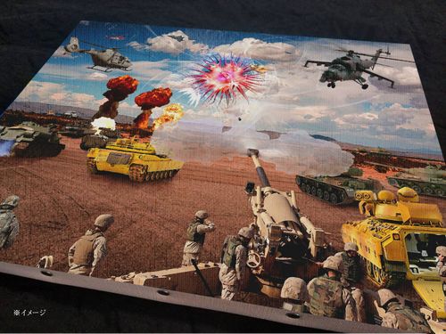 人類VS謎の巨大生物」F6号アートキャンバス | Photo Bash Art