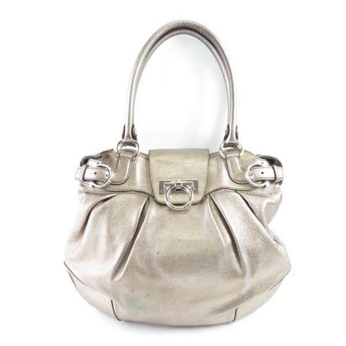 美品 Salvatore Ferragamo フェラガモ マリッサ ハンドバッグ ゴールド 