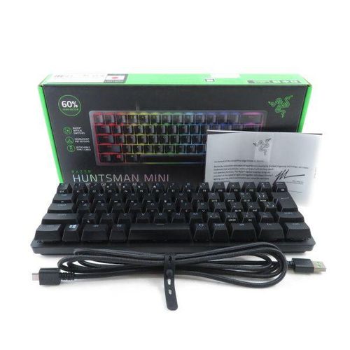 美品 レイザー HUNTSMAN MINI 60% RZ03-0339 ゲーミングキーボード 紫 