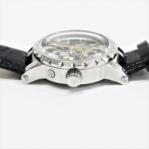 【新品未使用】GALLUCCI 手巻き腕時計 GALLUCCI ガルーチ 時計 自動巻き メンズ 腕時計 裏スケ レザー