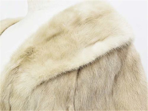 ミンク ケープ 毛皮 FUR LABELAUTHORITY 貂皮 mink ホワイト クリーム