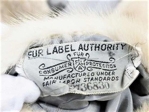 ミンク ケープ 毛皮 FUR LABELAUTHORITY 貂皮 mink ホワイト クリーム