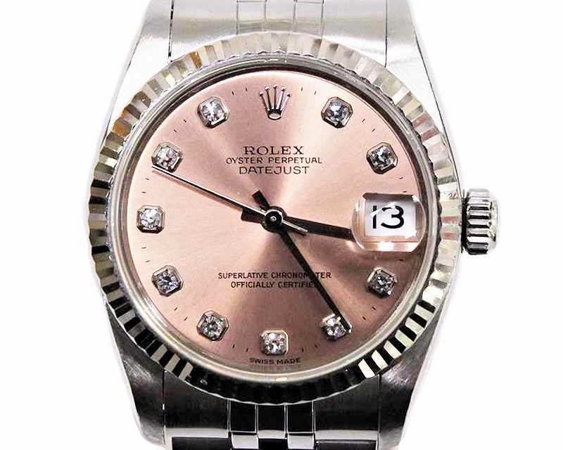 ROLEX ロレックス デイトジャスト 68274 ボーイズ 10P ピンク S番 WG SS 新ダイヤ ダイヤモンド 時計 腕時計 自動巻き  オートマ【中古】JA-15725 | - Buyee