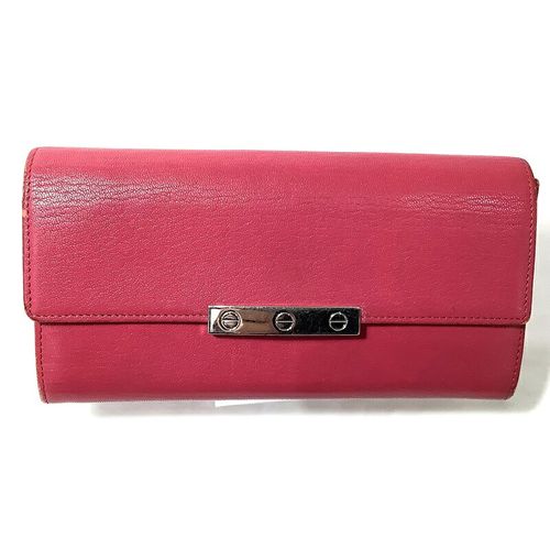 カルティエ 長財布 Cartier ラブコレクション ピンク レザー 小銭入れ