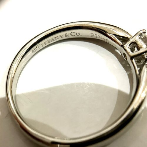 ティファニー Tiffany & Co. pt950ダイヤ付きリング 約9号 ダイヤ0.21