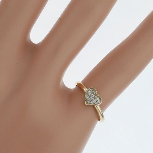 大特価！スタージュエリー リング 指輪 ハートモチーフ D0.08ct K18 
