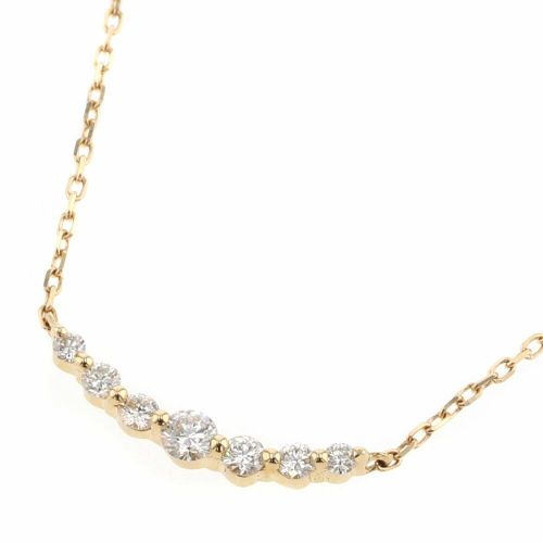 agete　ホースシュー　K18ダイヤモンドネックレス　　中古品 agete】アガット『K18YG ダイヤモンド0.18ct ネックレス ホース