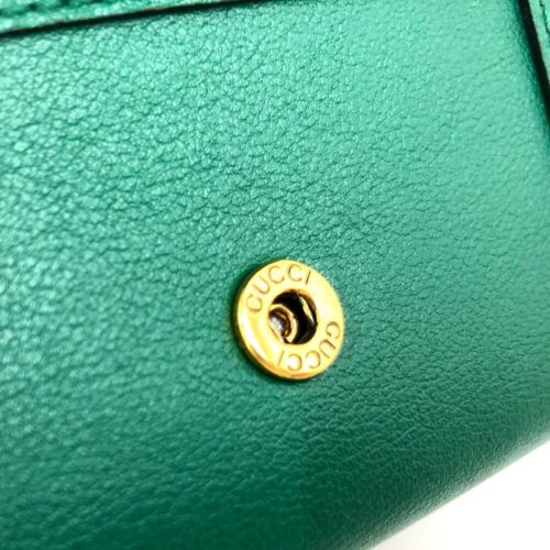 グッチ 三つ折り財布 バンブー付き ミディアム 658633 レザー グッチ 三つ折り財布 バンブー付き ミディアム 658633 レザー