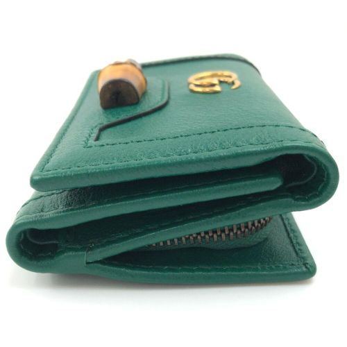 グッチ 三つ折り財布 バンブー付き ミディアム 658633 レザー グッチ 三つ折り財布 バンブー付き ミディアム 658633 レザー