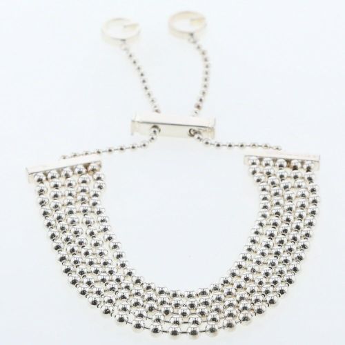 グッチ ブレスレット 5連 ボールチェーン シルバー925 レディース