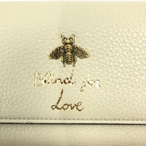グッチ 長財布 アニマリエ 蜂 bee 454070 レザー ベージュ レディース