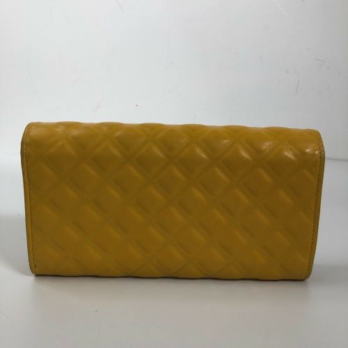 シャネル 長財布 マトラッセ レザー イエロー シルバー金具