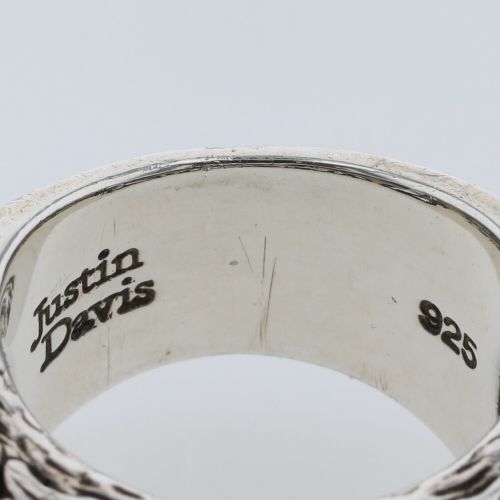 ジャスティンデイビス リング 指輪 チーター フラワー ワイド シルバー