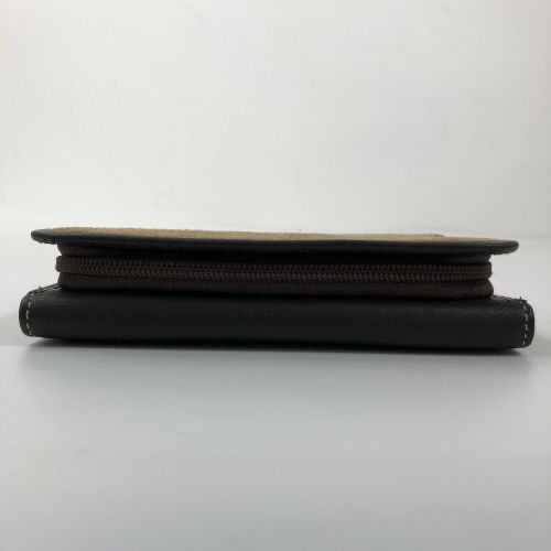 LOEWE 二つ折り財布 スエード レザー ロエベ 二つ折り財布 アナグラム スエード×レザー ブラウン