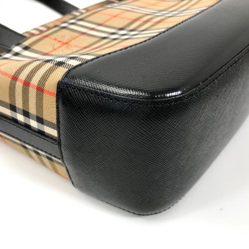 バーバリー　トートバッグ　s43　本革　茶　ノバチェック　ベージュ　キャンバス バーバリー トートバッグ ノバチェック ミニハンド ナイロン