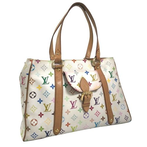 LOUIS VUITTON Monogram Multicolor Aurelia MM Tote Bag White M40094