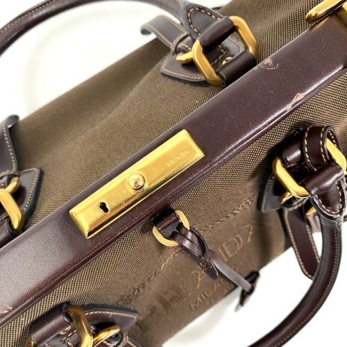 プラダ ハンドバッグ ジャカード ロゴ ヴィンテージ BN1175 レザー