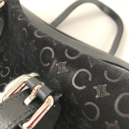 セリーヌ ショルダーバッグ Cマカダム スエード レザー ブラック