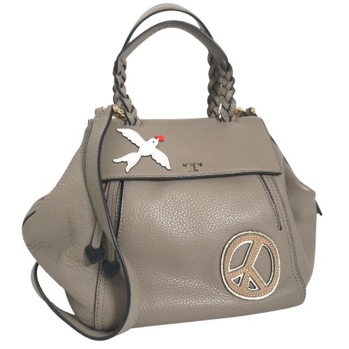 Tory Burch グレー レザー 2 Ways ショルダーハンドバッグ TORY