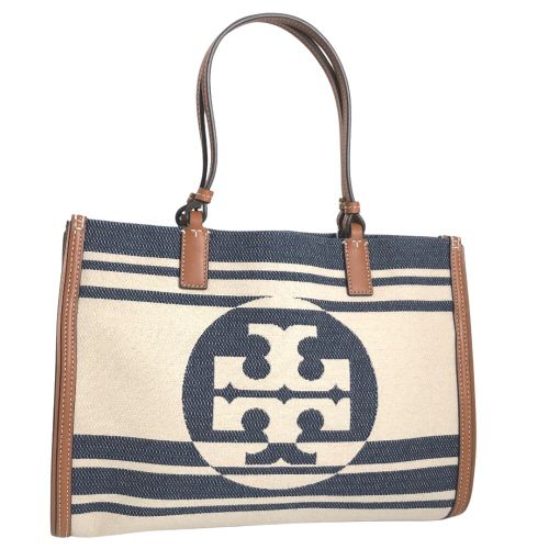 Tory Burch トートバッグ ストライプ トリーバーチ トートバッグ エラ ジャガード ストライプ トートバッグ