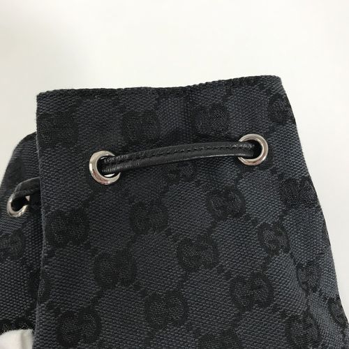 グッチ ポーチ GG 巾着 ミニポーチ 039.0973 GGキャンバス ブラック