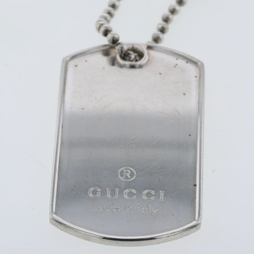 グッチ ネックレス ドッグタグ シルバー925 メンズ GUCCI 【中古