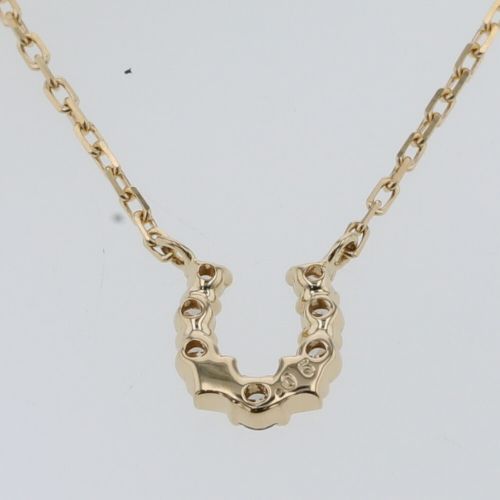 アガット ネックレス ホースシュー 0.05ct K18イエローゴールド アガット ネックレス ホースシュー 0.05ct K18イエローゴールド