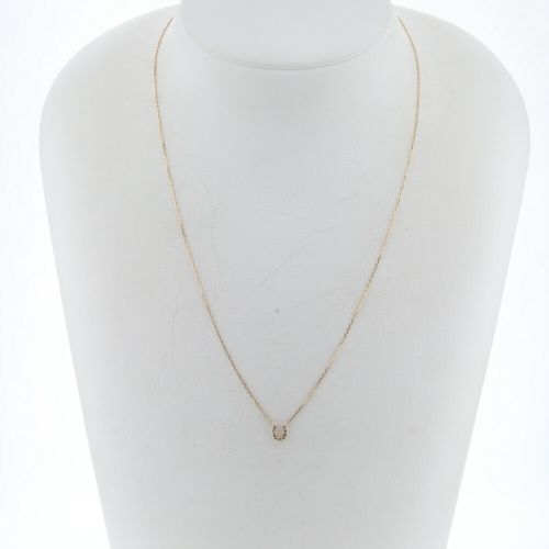 アガット ネックレス ホースシュー 0.05ct K18イエローゴールド アガット ネックレス ホースシュー 0.05ct K18イエローゴールド