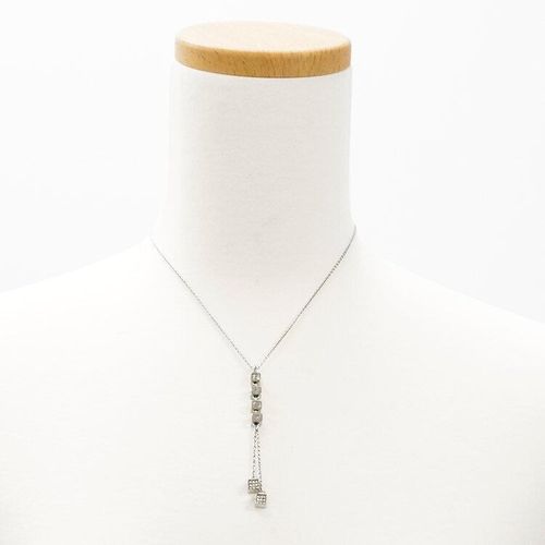 良品】Dior ロゴキューブネックレス シルバー ヴィンテージ ディオール