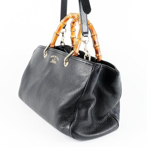 良品】GUCCI バンブーショッパー2WAYバッグ ブラック ヴィンテージ