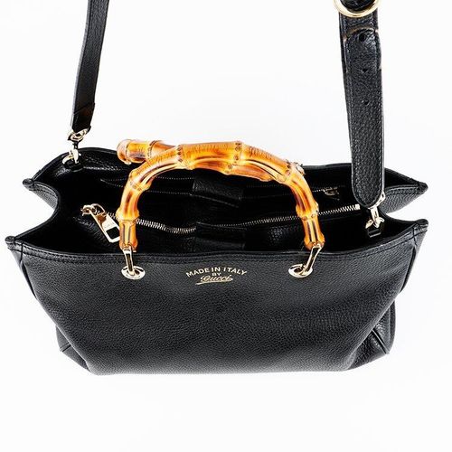 良品】GUCCI バンブーショッパー2WAYバッグ ブラック