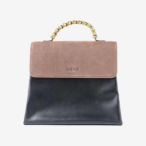 良品 LOEWE ロエベ ベラスケス レザー ハンドバッグ 茶.