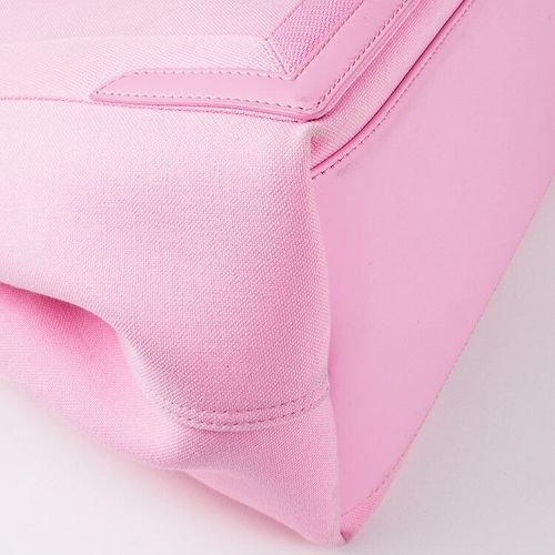 並品】BALENCIAGA ネイビーカバスSトートバッグ ピンク