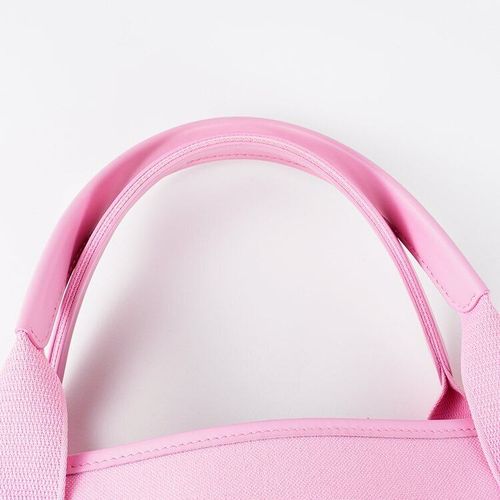 並品】BALENCIAGA ネイビーカバスSトートバッグ ピンク
