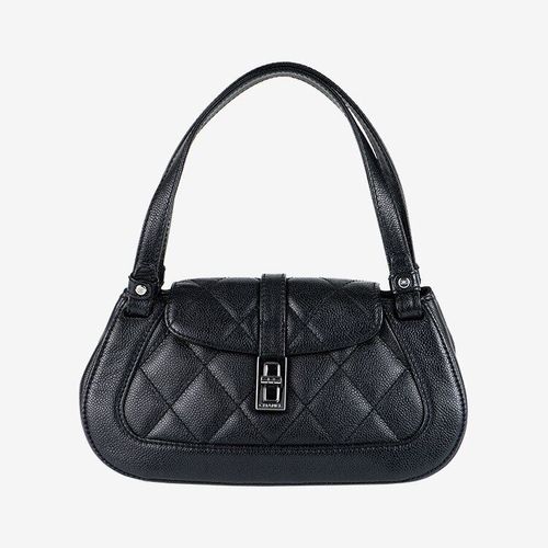 良品】フェンディ FENDI ズッキーノ柄ミニハンドバッグ ブラック