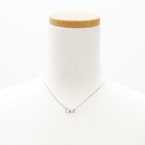 美品】Dior ロゴプレートネックレス シルバー ヴィンテージ 美品】Dior ロゴプレートネックレス シルバー ヴィンテージ